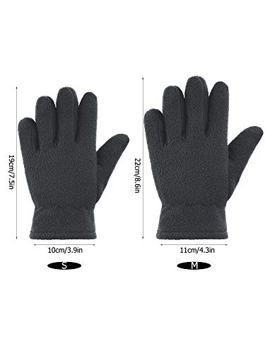 SATINIOR 3 Pairs Kids Fleece Winter Gloves Warm Full Fingers Gloves for Boys Girls Snow Outdoors Activities Supplies2