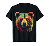 Bear Colourful Forest Artwork Animal Art Bear T-Shirt