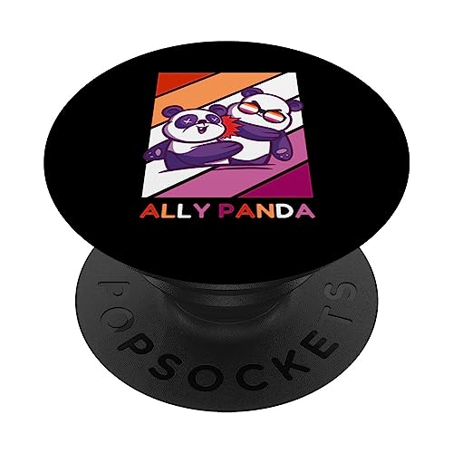 Allypanda Pride Parade Panda LGBTQ Panda Lesbian Pride LGBT PopSockets Swappable PopGrip