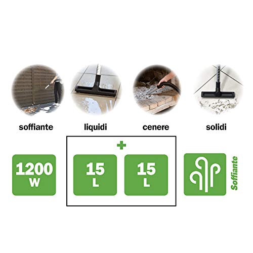 Aspirateur 4 en 1 : Solides - liquides - Cendres - Fonction soufflante 1200 W - Image 3