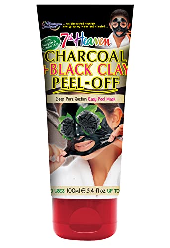 7th Heaven Charcoal & Black Clay Peel Off, 100 ml tube with Witch Hazel for Ultra Clean and Smooth Skin