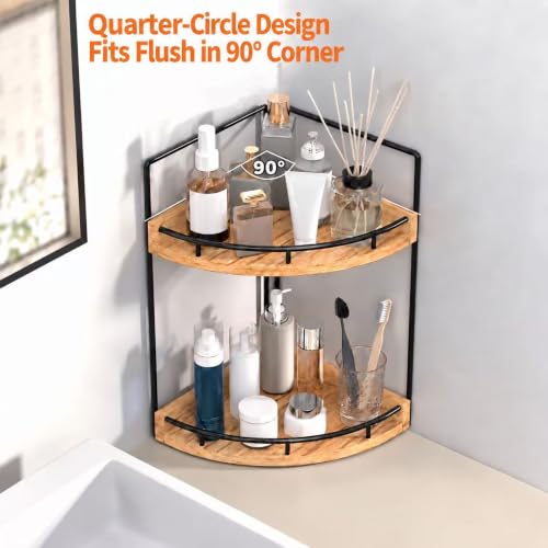 Image of Dorhors Corner Bathroom Counter Organizer,Vanity Countertop Storage Shelf
