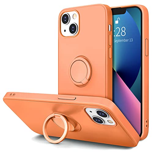 Coque iPhone 13 Mini antichoc avec anneau rotatif 360 et doublure microfibre douce Kumquat