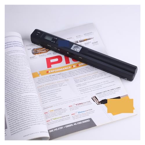 Skaner Dokumentów, Skaner dokumentów Przenośny skaner A4 do dokumentów Książki Ręczne biurowe skanery mobilne JPG/PDF 900 DPI(Nero)