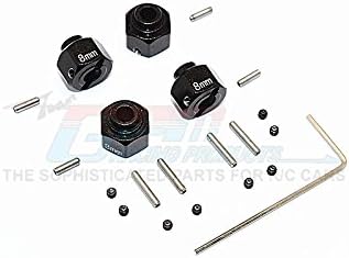 Aluminum Wheel Hex +2mm for 1/10 Axial SMT10 Grave Digger AX90055 / Yeti Score AX90068 Upgrades - Black