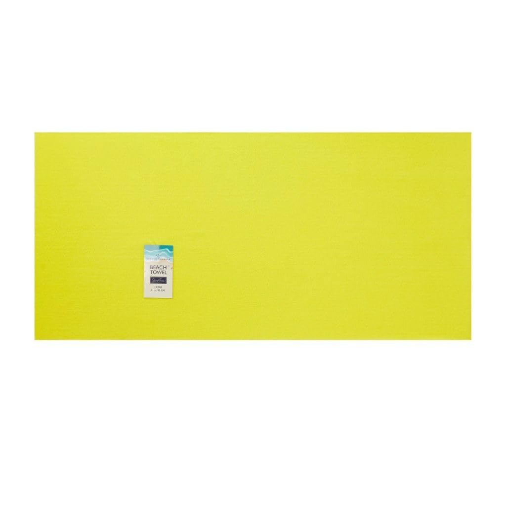 Bedding Home Large Microfibre Beach Towel | Lightweight Sand Free Quick Dry Towels for Adults | Fast Drying Yellow Extra Large Jumbo Beach Towels | 71x152cm (Yellow Towel)