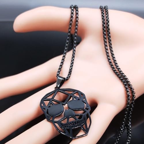 Collier homme tête de mort robuste pour éviter l'oxydation