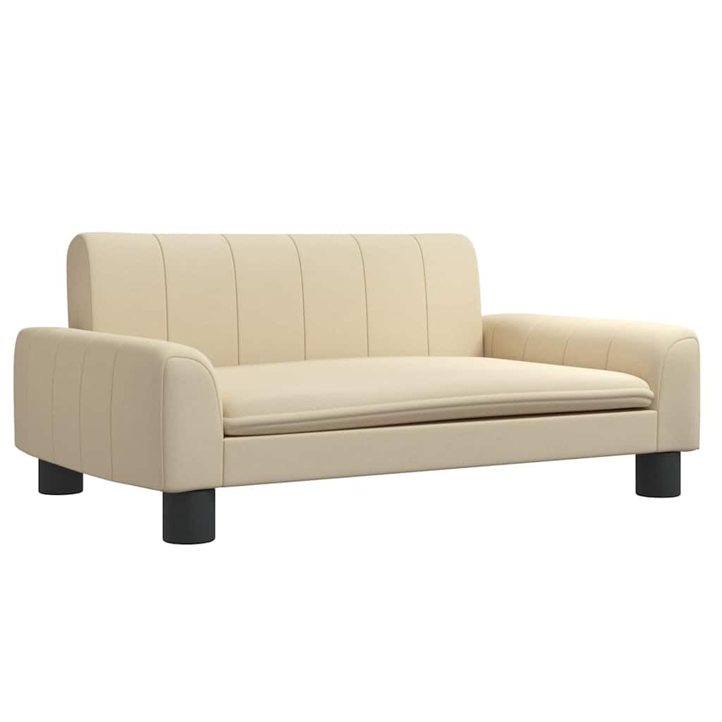 vidaXL Cama para Perros, Sofá Cama para Mascotas Pequeñas, Cama Elevada con Patas, Asiento de Perros Gatos, Tela Crema 70x45x30 cm