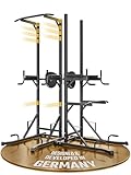 HQ Germany® Power Tower [2026 Upgrade] - Klimmzugstange freistehend mit Klimmzug Dip Station, Klimmzugturm, Klimmzugstation, Pull Up Station, Calisthenics Equipment, Fitnessgeräte für Zuhause
