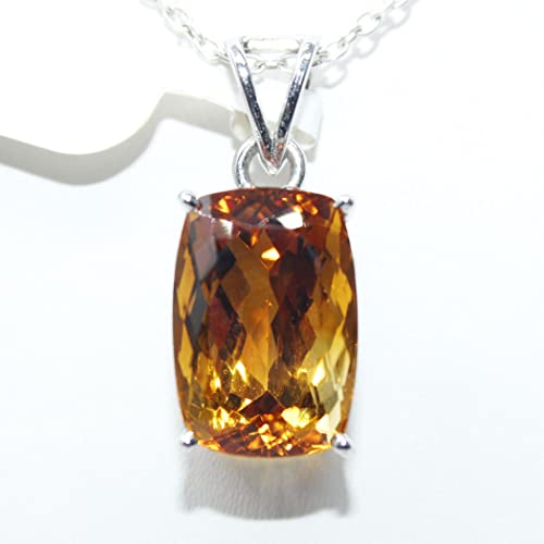 Topaz Gemstone Pendants/Yellow Topaz Necklace For Men & Woman / 12X16 Mm / 925 Sterling Silver Locktes/Charm Pendant #TOP2