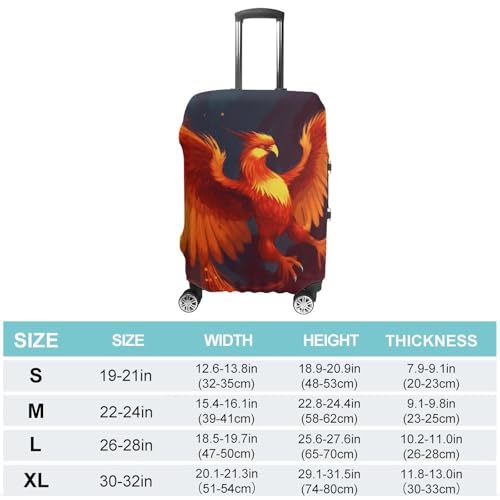 Orange Red Phoenix Luggage Cover, Washable Elastic Suitcase Cover Protector Fit 18-32 Inch Luggage2