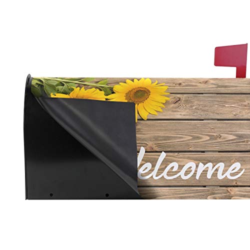 Domook Magnetic Mailbox Cover Greetings Personalized Home Garden Decorative Mailbox Post Wrap Standard/Large Sized Outdoor Courtyard Garden Fence (52.6X45.8Cm, Sunflower) #TOP3