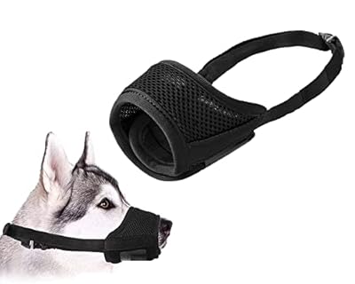 Dog Muzzle with Breathable Mesh and Durable Nylon,Anti-bite,Anti-Barking, Anti-Chaos,Pet Anti-Barking Muzzle,Adjustable Muzzle with Adjustable Loop and Soft Pad Dog Training Muzzle(XL/Black)