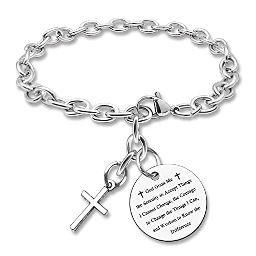 DlaeKua Christian Gifts for Women Men Bracelets Christian Bible Verses Bracelets Gift Religious Prayer Jewelry Inspirational Baptism Jewelry Stainless steel