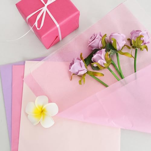 Image of BEISHIDA 100 Sheets Pink Series Tissue Paper Bulk, Wrapping Tissue Paper for Gift Bags, 14 x 20 Inch Gift Wrap for Valentine Birthday Wedding Graduation DIY Crafts Holiday Flowers(Pink Series)