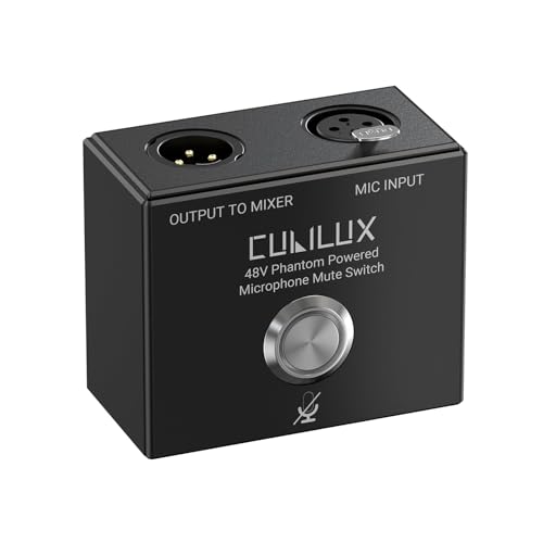 Cubilux MMX-1 XLR Mute Switch for Microphone, Full Aluminum Alloy Case MIC On/Off Switcher with 1/4” Arri Locating Mounting Hole