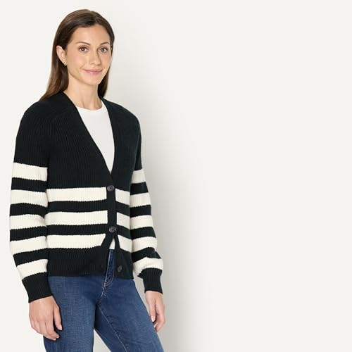 Image of Amazon Essentials Women's Soft Touch Ribbed Blouson V-Neck Cardigan Sweater