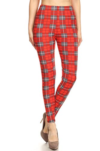 NioBe Clothing Womens Plaid Argyle Style Regular Size Soft Leggings