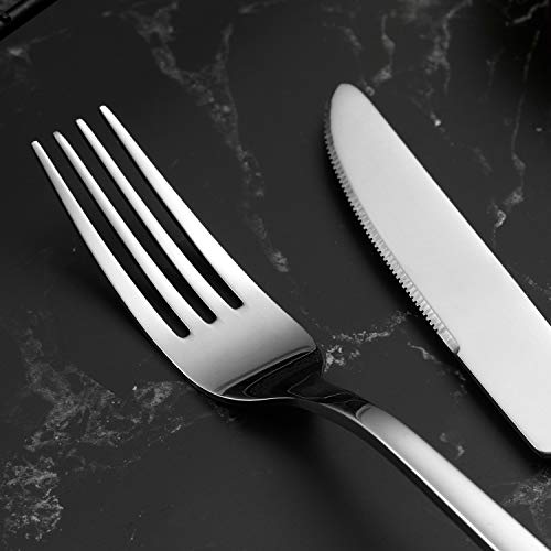 Ferfil Flatware Set, 20-Piece Cutlery / Silverware / Tableware Set Service For 4, Include Knife/Fork/Spoon, Mirror Polished, Dishwasher Safe #TOP5