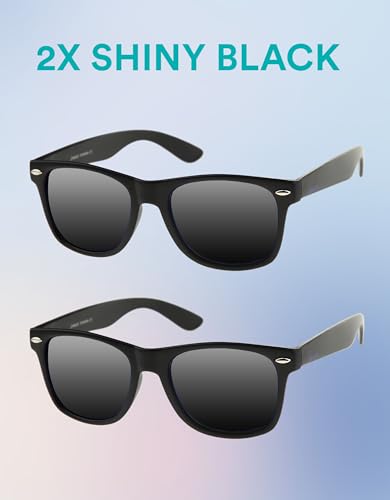 Image of zeroUV - Classic Colored Mirror Lens Square Horn Rimmed Sunglasses for Men Women