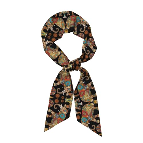 Abstract Elephant Pattern Lightweight Scarves Fashion Stylish Print Women Wrap Scarf Head Shawl Spring Gift For Women