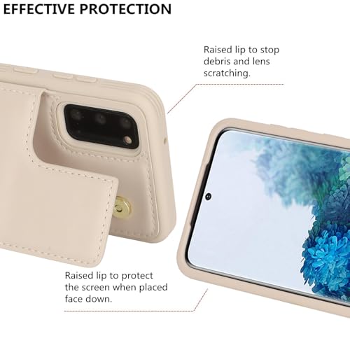 Étui de protection Galaxy S20 en similicuir beige au design élégant et épuré - 6