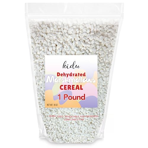 Dehydrated Marshmallow Bits 1 Pound Resealable Bulk Bag Cereal White Assorted Shapes, Perfect For Easter, Saint Patrick's Day Celebration