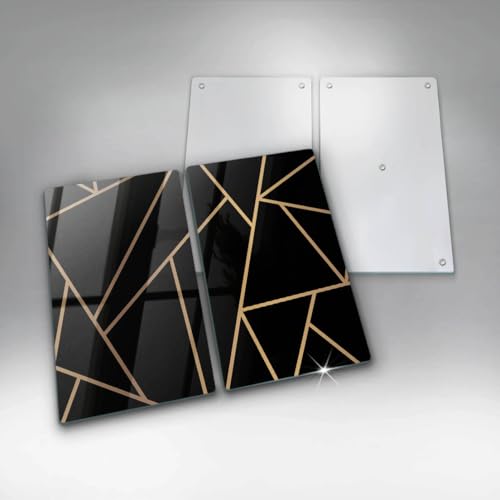 Planche à découper induction protection plaque cuisson 2x30x52cm matériau résistant noir