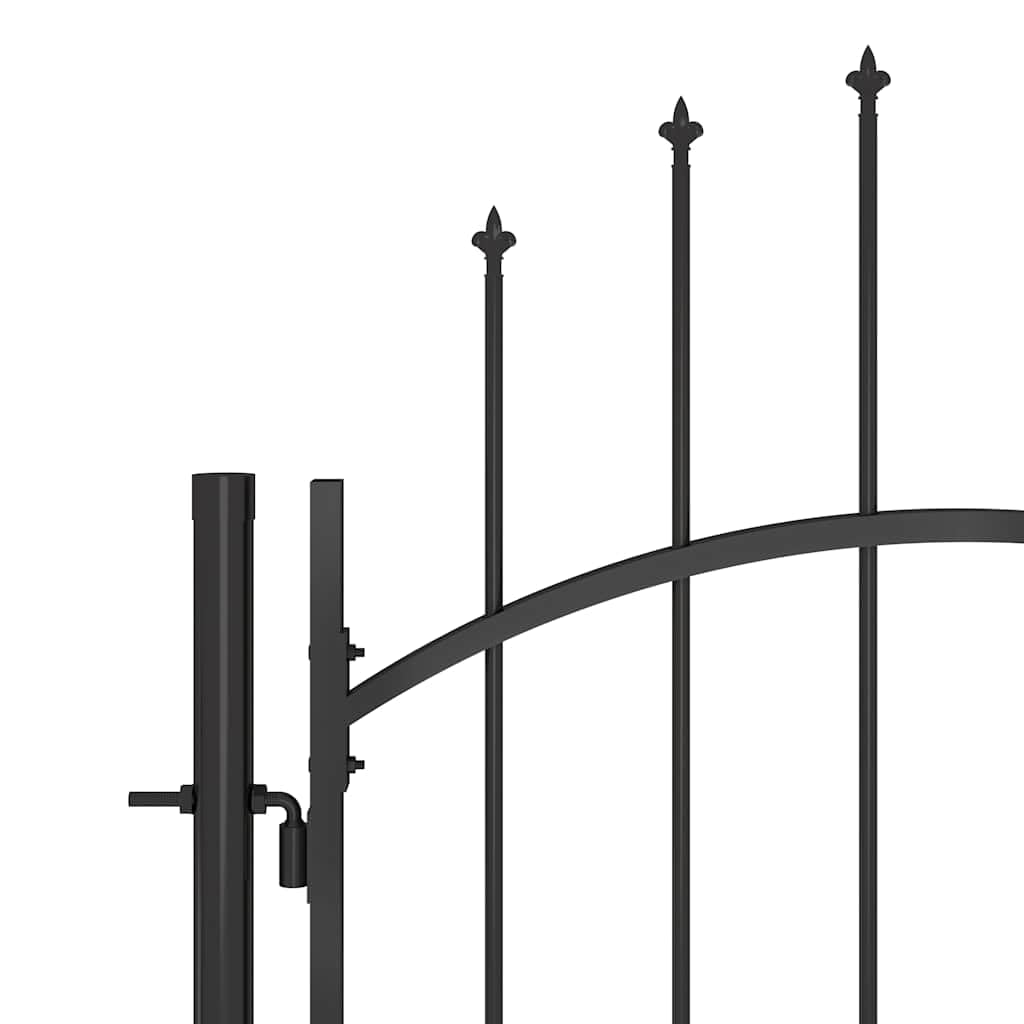 vidaXL Gartentor mit Speerspitzen 5x1,5m Schwarz Stahl Einfahrtstor