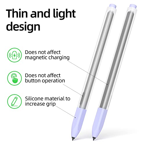 Image of Compatible with Samsung Galaxy Tab S7 /S7+ /S7 FE /S8 /S8+ /S8 Ultra /S9 /S9+ /S9 Ultra Pencil Case S Pen Case, Silicone Translucent Non-Slip Cover.?Lavender?