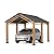 Sunjoy Carport 11 ft. x 13 ft. Wood Gazebo Heavy Duty Garage Car Shelter with Steel Roof and Wooden Frame, Gable Roof Cedar Carport for Cars and Outdoor Equipment by AutoCove