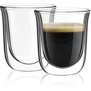 JoyJolt Javaah Double Walled Espresso Glasses Espresso Cups (Set of 2)- 2-Ounces