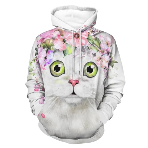Sweat à capuche chat persan UMENG pull confortable pour le cocooning