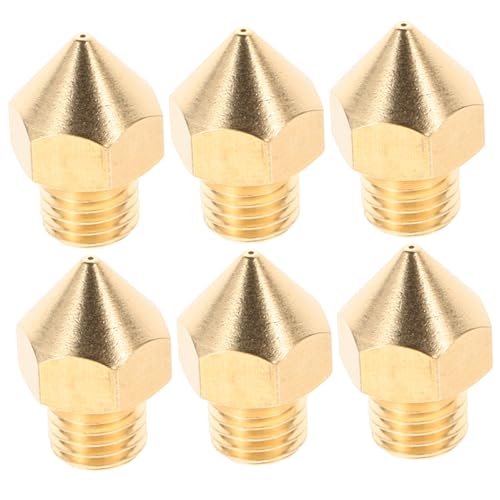 Gatuida 6pcs Printer Extruder Nozzles Printer Thread Printing Nozzle Brass Material