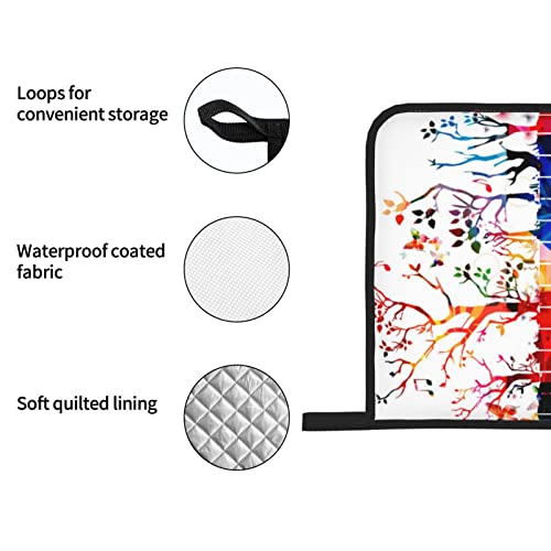 Keyboard Music Note Oven Mitts And Pot Holders Heat Resistant 4Pcs Set Bbq Gloves And Pads For Cooking Baking Grilling #TOP5