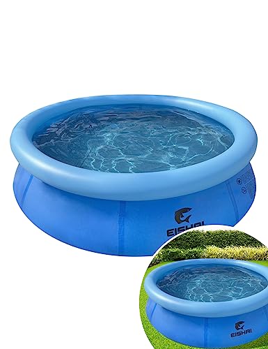 EISHAI Oasis Aufstellpool rund 240 cm x 63 cm für Kinder und Erwachsene aufblasbarer Pool für Garten (Blau 240 cm)