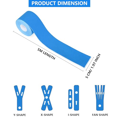 Image of Gadget DEALS-waterproof | Kinesiology Tape for pain |shoulder,ankle pain, Latex Free Breathable(5 m X 5 cm)- sports tape for injury |sports tape for muscles | kinesiology tape for physiotherapy | Pain Relief Bandage