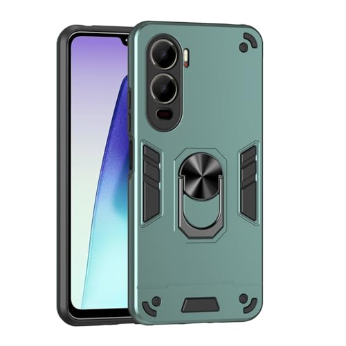 Infinix itel City 200 �d�b�P�[�X�ƌ݊�������A�L�b�N�X�^���h�t���A�ϏՌ����A�R�p�O���[�h�̗����h�~�ی�A���ȕی�J�o�[�APC �}�b�g�����̊��ȃo���p�[�P�[�X�B(Dark green)
