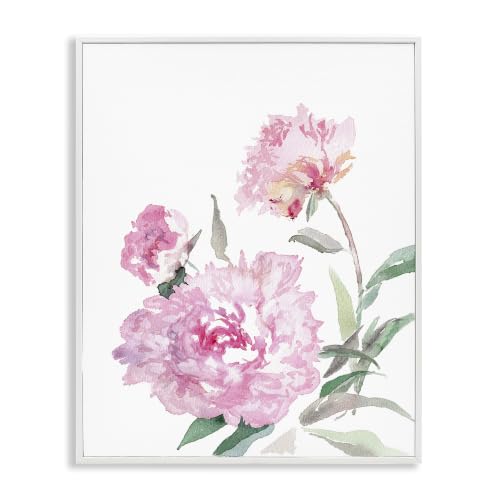 Blooming Pink Peonies Abstract Floral, 24 x 30 Inch Framed Giclée Print