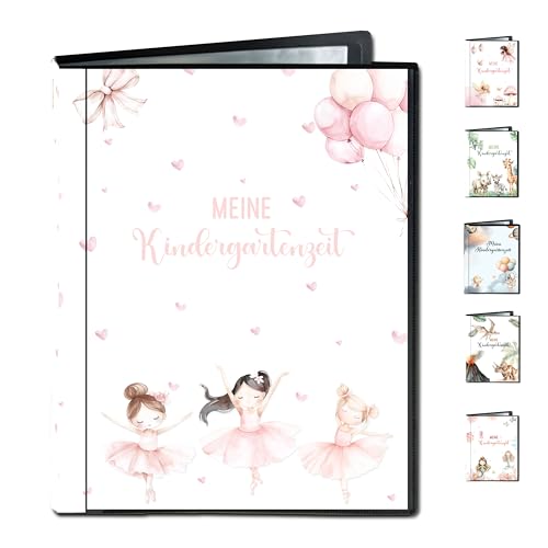 Minilino Kindergartenmappe 20 Premium Klarsichthüllen A4 [SCHUTZ UND AUFBEWAHRUNG VON BILDERN] Dokumentenmappe für die wichtigen Bilder | Ordner für die Erinnerung (Ballerina)