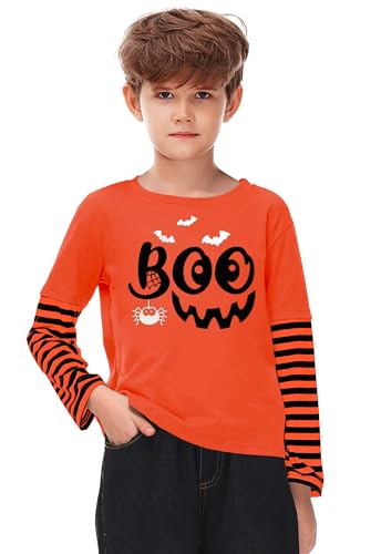 Image of Remimi Unisex Kids Christmas Long Sleeve Shirt Xmas Print Stripe Shirts 2-12 Years