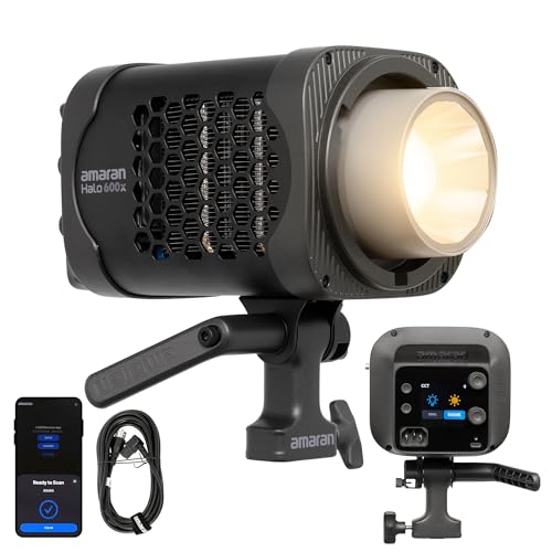 Amaran Halo 600x Éclairage vidéo continu LED 610W CCT 2700K-6500K Monture Bowens Lumière COB Application NFC Contrôle DMX 9 Effets d'éclairage (Amaran Halo 600x)