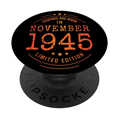 Cumpleaños Noviembre 1945 Edición Limitada Regalo Vintage PopSockets PopGrip Intercambiable