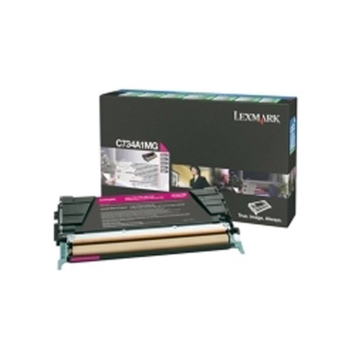Toner d'origine LEXMARK C734A1MG magenta pour imprimante Lexmark C736N