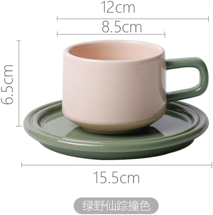 Ins Contrasting Coffee Cup Nordic Simple Afternoon Tea Ceramic Korean And Saucer(Style 4)