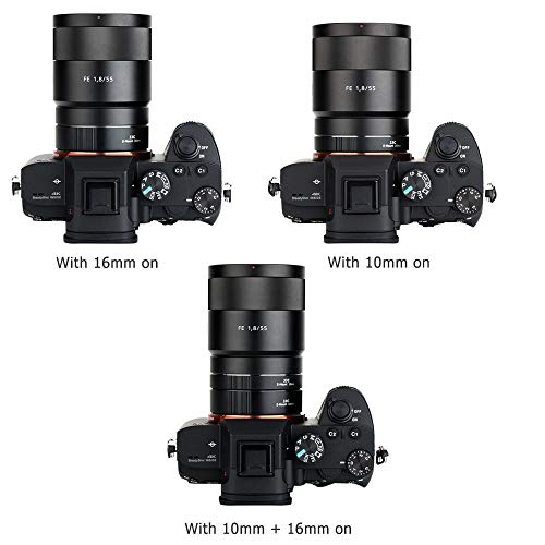 JJC E Mount Auto Focus Macro Extension Tube Set for Sony A6000 A6100 A6300 A6400 A6500 A6600 A6700 ZV-E10 II ZV-E1 A1 A7CR A7C II A7IV A7III A7II A7RV IV A7R III II A7S III II A7S A9 II III & More by JJC - Image 5