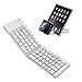 Price comparison product image IKOS Bluetooth Foldable Keyboard, Wireless Flexible Keyboard Pocket Size Mini Rechargeable, For iPhone Mac Samsung Galaxy Tablet IOS/Android/Windows Device (White)
