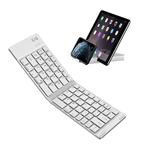 Foldable Bluetooth Keyboard, IKOS Ultra Slim Mini BT Folding Keyboard Compatible for iPhone X 8 7 6S 6 Plus, iPad Mini/Pro/Air, Samsung and All Other Android Smartphones/Tablets and Windows System