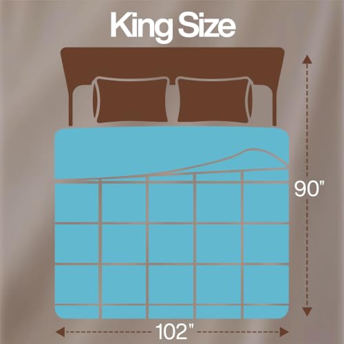 Image of Utopia Bedding Comforter King Size, Duvet Insert, Aqua, 90 x 102 Inches | Soft and Fluffy Down Alternative Bed Comforter, All Season, Breathable, Corner Tabs, Box Stitched, Durable, Machine Washable