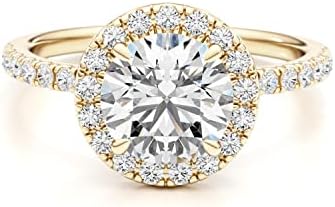 1/2 Carat Lab Grown Diamond and 2 Carat Moissanite Engagement Ring for Women in 14k White/Yellow/Rose Gold (D-E, VS, cttw) Wedding Ring Size 5.5 to 8 (10)